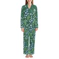 thumbnail image 1 of FORMRS Womens Pajama Set Long Sleeve Top and Pants with Pockets Soft Comfy Lounge Sleepwear, Sizes S-2XL, Blue Flowers Pattern, 1 of 7