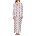 thumbnail image 1 of FORMRS Womens Pajama Set Long Sleeve Top and Pants with Pockets Soft Comfy Lounge Sleepwear, Sizes S-2XL, Blue Stripes Lobster Pattern, 1 of 7