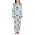 thumbnail image 1 of FORMRS Womens Pajama Set Long Sleeve Top and Pants with Pockets Soft Comfy Lounge Sleepwear, Sizes S-2XL, Blueberry Pancake Pattern, 1 of 7