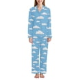 thumbnail image 1 of FORMRS Womens Pajama Set Long Sleeve Top and Pants with Pockets Soft Comfy Lounge Sleepwear, Sizes S-2XL, Cartoon Cloud Pattern, 1 of 7