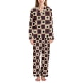 thumbnail image 1 of FORMRS Womens Pajama Set Long Sleeve Top and Pants with Pockets Soft Comfy Lounge Sleepwear, Sizes S-2XL, Checkered Stars Pattern, 1 of 7