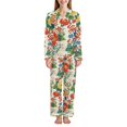 thumbnail image 1 of FORMRS Womens Pajama Set Long Sleeve Top and Pants with Pockets Soft Comfy Lounge Sleepwear, Sizes S-2XL, Colorful Flowers Pattern, 1 of 7