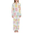 thumbnail image 1 of FORMRS Womens Pajama Set Long Sleeve Top and Pants with Pockets Soft Comfy Lounge Sleepwear, Sizes S-2XL, Cute Gummy Bears Pattern, 1 of 7