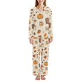 thumbnail image 1 of FORMRS Womens Pajama Set Long Sleeve Top and Pants with Pockets Soft Comfy Lounge Sleepwear, Sizes S-2XL, Fall Beige Pumpkin, 1 of 7
