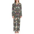 thumbnail image 1 of FORMRS Womens Pajama Set Long Sleeve Top and Pants with Pockets Soft Comfy Lounge Sleepwear, Sizes S-2XL, Floral Dogs Pattern, 1 of 7