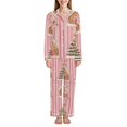 thumbnail image 1 of FORMRS Womens Pajama Set Long Sleeve Top and Pants with Pockets Soft Comfy Lounge Sleepwear, Sizes S-2XL, Gingerbread Houses, 1 of 7