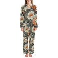 thumbnail image 1 of FORMRS Womens Pajama Set Long Sleeve Top and Pants with Pockets Soft Comfy Lounge Sleepwear, Sizes S-2XL, Gray Floral Pattern, 1 of 7