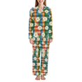 thumbnail image 1 of FORMRS Womens Pajama Set Long Sleeve Top and Pants with Pockets Soft Comfy Lounge Sleepwear, Sizes S-2XL, Green Checkered Daisy, 1 of 7