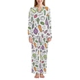 thumbnail image 1 of FORMRS Womens Pajama Set Long Sleeve Top and Pants with Pockets Soft Comfy Lounge Sleepwear, Sizes S-2XL, Purple Vegetables Pattern, 1 of 7
