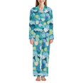 thumbnail image 1 of FORMRS Womens Pajama Set Long Sleeve Top and Pants with Pockets Soft Comfy Lounge Sleepwear, Sizes S-2XL, Vibrant Cat Pattern, 1 of 7