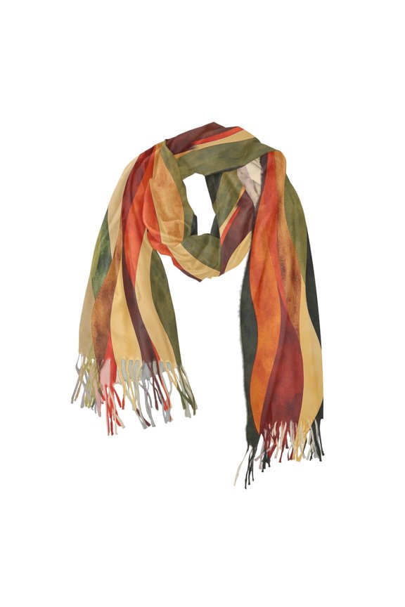 Womens Scarf Winter Soft Long Big Warm Shawls Wrap Tassel Scarves, Abstract Desert Pattern
