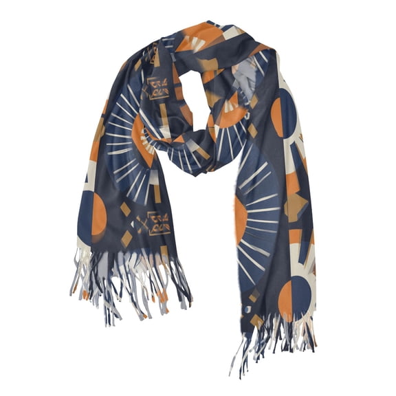 FORMRS Womens Scarf Winter Soft Long Big Warm Shawls Wrap Tassel Scarves, Art Geometric Pattern