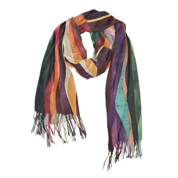 FORMRS Womens Scarf Winter Soft Long Big Warm Shawls Wrap Tassel Scarves, Artistic Desert Pattern