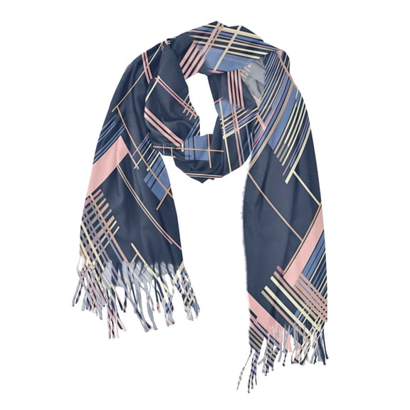 FORMRS Womens Scarf Winter Soft Long Big Warm Shawls Wrap Tassel Scarves, Black Stripes