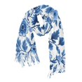 thumbnail image 1 of FORMRS Womens Scarf Winter Soft Long Big Warm Shawls Wrap Tassel Scarves, Blue Floral Pattern, 1 of 9