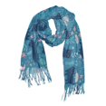 thumbnail image 1 of FORMRS Womens Scarf Winter Soft Long Big Warm Shawls Wrap Tassel Scarves, Blue Forest Cat Pattern, 1 of 9