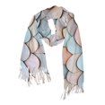 thumbnail image 1 of FORMRS Womens Scarf Winter Soft Long Big Warm Shawls Wrap Tassel Scarves, Blue Shimmering Pattern, 1 of 9