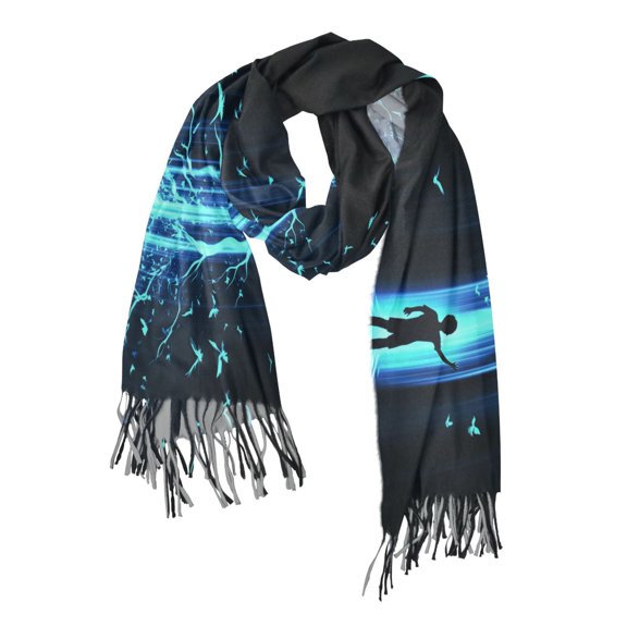 FORMRS Womens Scarf Winter Soft Long Big Warm Shawls Wrap Tassel Scarves, Blue Tree