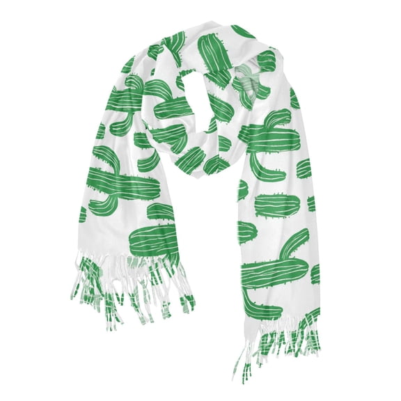 FORMRS Womens Scarf Winter Soft Long Big Warm Shawls Wrap Tassel Scarves, Cactus Pattern