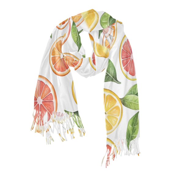FORMRS Womens Scarf Winter Soft Long Big Warm Shawls Wrap Tassel Scarves, Candy Orange