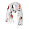 thumbnail image 1 of FORMRS Womens Scarf Winter Soft Long Big Warm Shawls Wrap Tassel Scarves, Cartoon Red Houses, 1 of 9