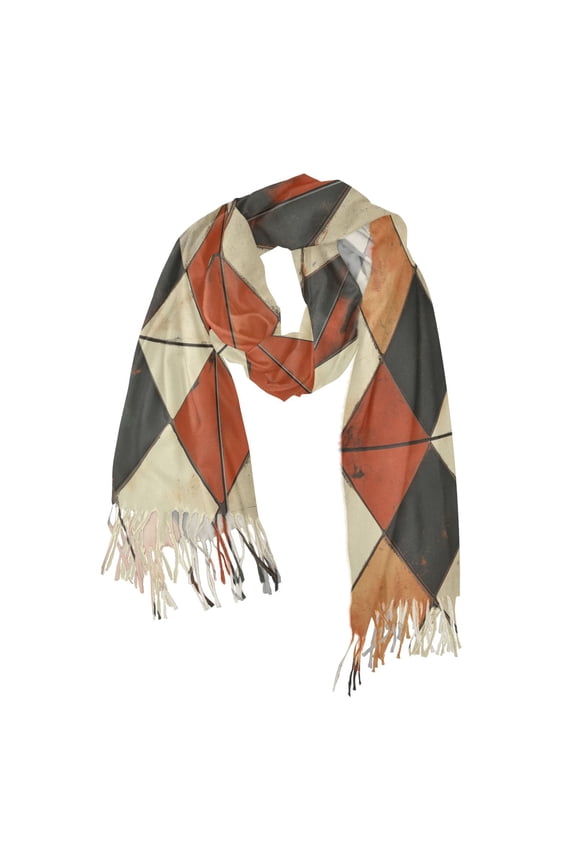 Womens Scarf Winter Soft Long Big Warm Shawls Wrap Tassel Scarves, Checkered Pattern