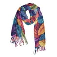 thumbnail image 1 of FORMRS Womens Scarf Winter Soft Long Big Warm Shawls Wrap Tassel Scarves, Colorful Art Leaves Pattern, 1 of 9