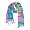 thumbnail image 1 of FORMRS Womens Scarf Winter Soft Long Big Warm Shawls Wrap Tassel Scarves, Colorful Geometric Pattern, 1 of 9