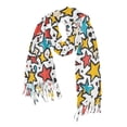 thumbnail image 1 of FORMRS Womens Scarf Winter Soft Long Big Warm Shawls Wrap Tassel Scarves, Colorful Stars, 1 of 9