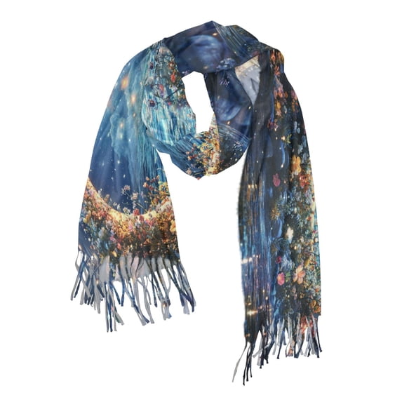 FORMRS Womens Scarf Winter Soft Long Big Warm Shawls Wrap Tassel Scarves, Crystal Moon