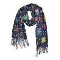 thumbnail image 1 of FORMRS Womens Scarf Winter Soft Long Big Warm Shawls Wrap Tassel Scarves, Dark Blue Christmas, 1 of 9