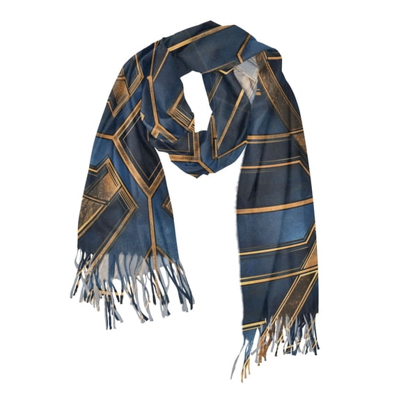 FORMRS Womens Scarf Winter Soft Long Big Warm Shawls Wrap Tassel Scarves, Elegant Geometric Pattern