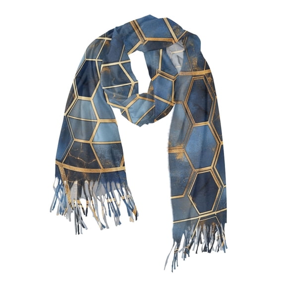 FORMRS Womens Scarf Winter Soft Long Big Warm Shawls Wrap Tassel Scarves, Elegant Hexagon Pattern
