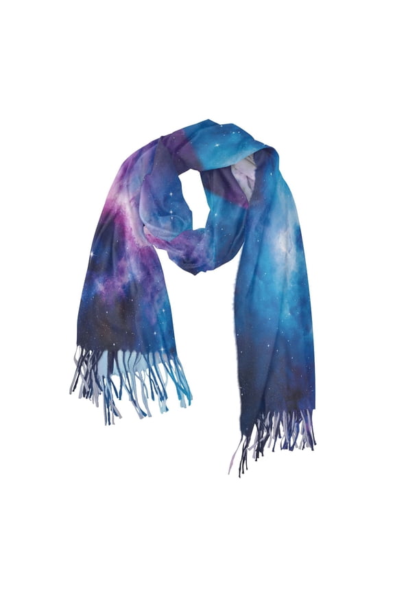 Womens Scarf Winter Soft Long Big Warm Shawls Wrap Tassel Scarves, Galaxy Pattern
