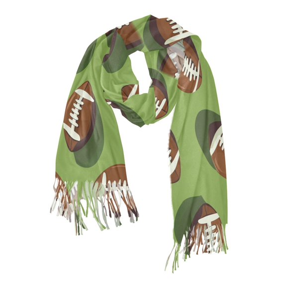 FORMRS Womens Scarf Winter Soft Long Big Warm Shawls Wrap Tassel Scarves, Game Day Footballs