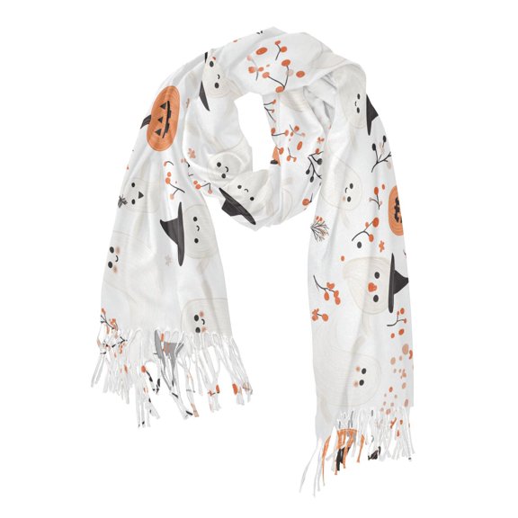 FORMRS Womens Scarf Winter Soft Long Big Warm Shawls Wrap Tassel Scarves, Ghost Design