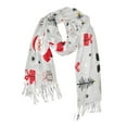 thumbnail image 1 of FORMRS Womens Scarf Winter Soft Long Big Warm Shawls Wrap Tassel Scarves, Gray Christmas Santa, 1 of 9