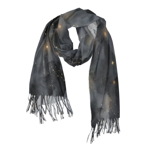FORMRS Womens Scarf Winter Soft Long Big Warm Shawls Wrap Tassel Scarves, Gray Sky Pattern