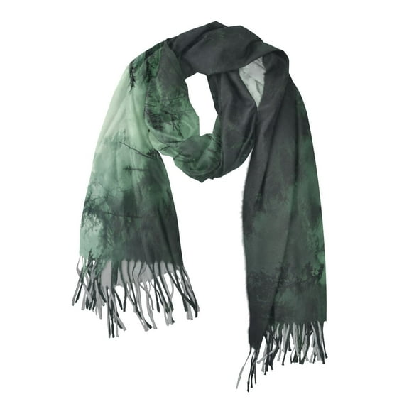 FORMRS Womens Scarf Winter Soft Long Big Warm Shawls Wrap Tassel Scarves, Green Forest