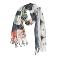 thumbnail image 1 of FORMRS Womens Scarf Winter Soft Long Big Warm Shawls Wrap Tassel Scarves, Green Snowmen, 1 of 9