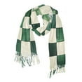 thumbnail image 1 of FORMRS Womens Scarf Winter Soft Long Big Warm Shawls Wrap Tassel Scarves, Green and White Plaid Pattern, 1 of 9