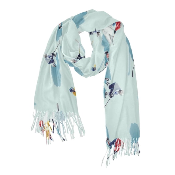 FORMRS Womens Scarf Winter Soft Long Big Warm Shawls Wrap Tassel Scarves, Ice Hockey