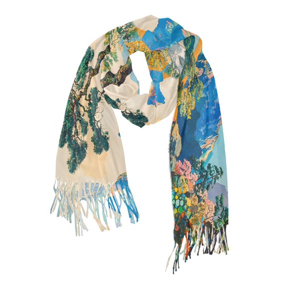 FORMRS Womens Scarf Winter Soft Long Big Warm Shawls Wrap Tassel Scarves, Large Pine Tree