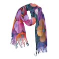thumbnail image 1 of FORMRS Womens Scarf Winter Soft Long Big Warm Shawls Wrap Tassel Scarves, Large Purple Flowers, 1 of 9