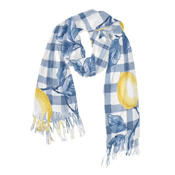 FORMRS Womens Scarf Winter Soft Long Big Warm Shawls Wrap Tassel Scarves, Light Lemon