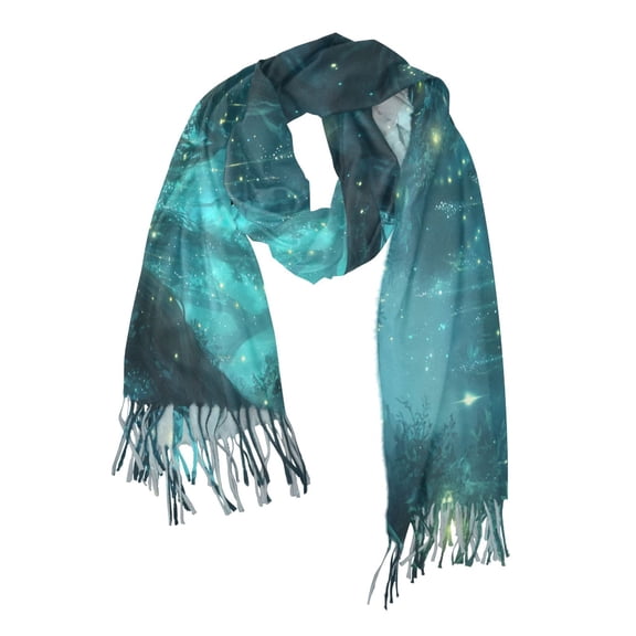 FORMRS Womens Scarf Winter Soft Long Big Warm Shawls Wrap Tassel Scarves, Magical Forest