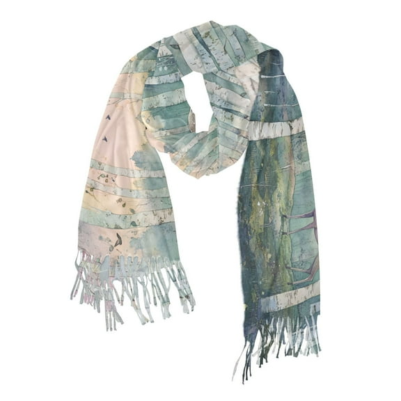 FORMRS Womens Scarf Winter Soft Long Big Warm Shawls Wrap Tassel Scarves, Night Deer