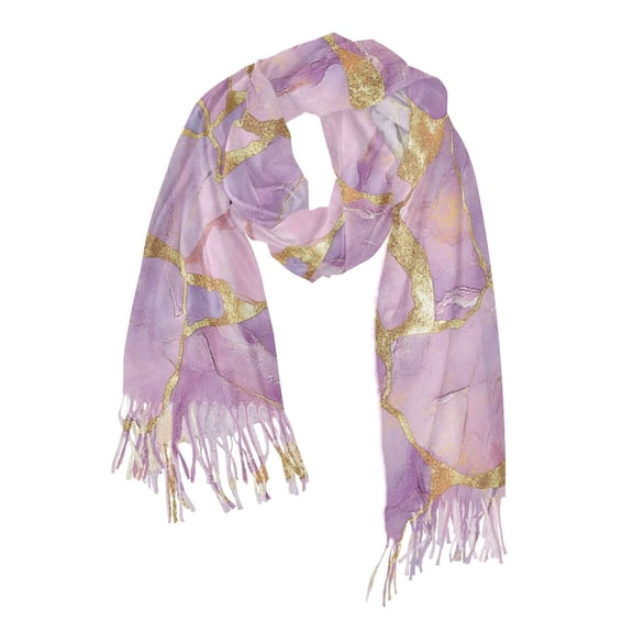 FORMRS Womens Scarf Winter Soft Long Big Warm Shawls Wrap Tassel Scarves, Pastel Pink Marble Pattern