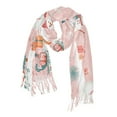 thumbnail image 1 of FORMRS Womens Scarf Winter Soft Long Big Warm Shawls Wrap Tassel Scarves, Pink Christmas Snowman, 1 of 9