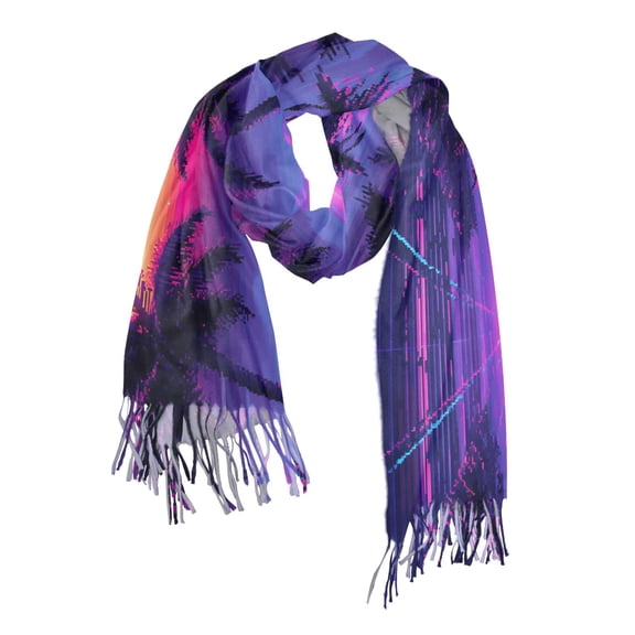 FORMRS Womens Scarf Winter Soft Long Big Warm Shawls Wrap Tassel Scarves, Pink Digital Art